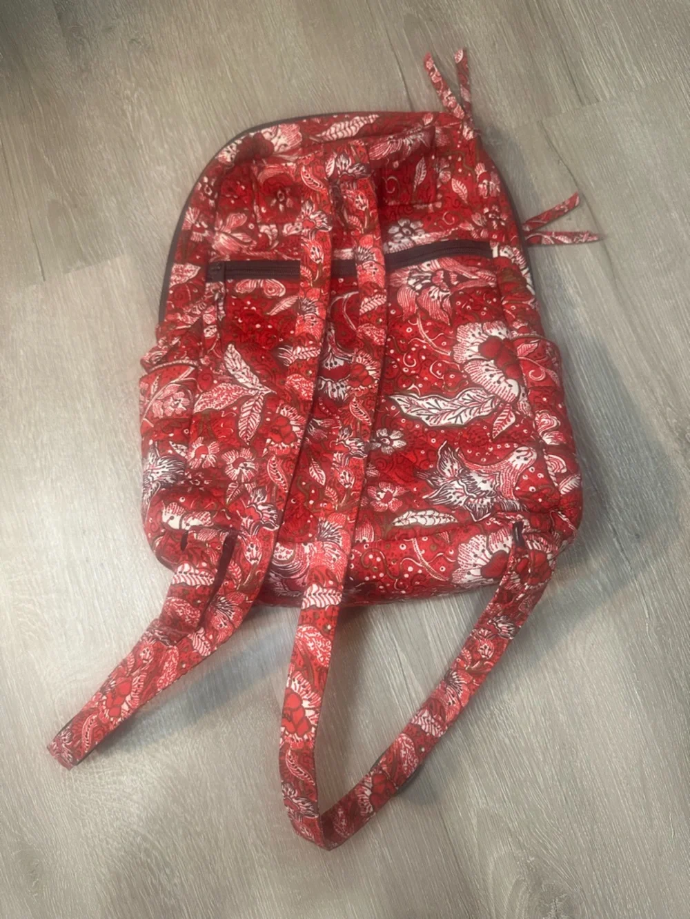 Stephanie Dawn Red Floral Quilted Mini Backpack + Crossbody Wallet Set
